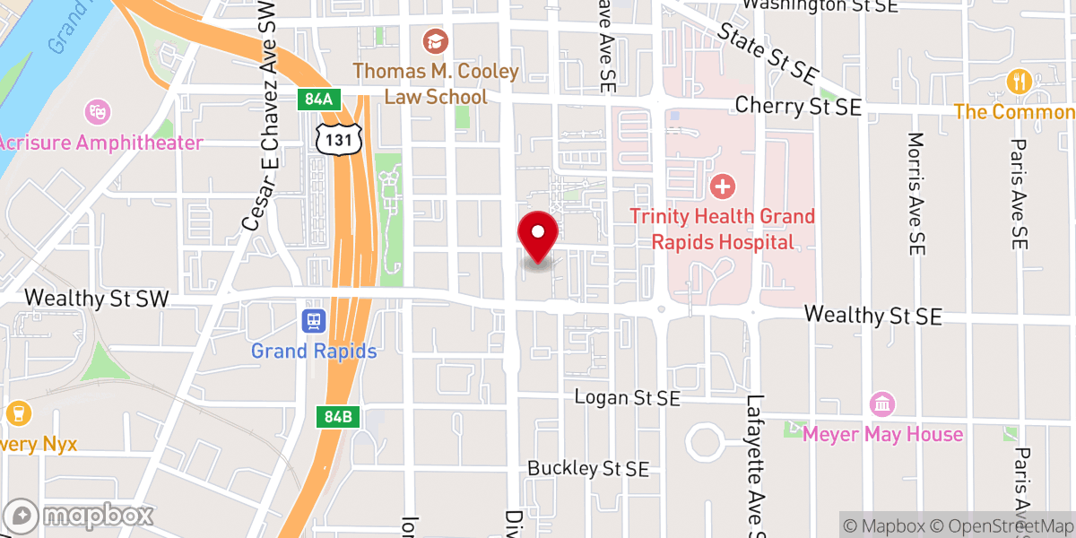 Map showing location of Catholic Foundation of West Michigan