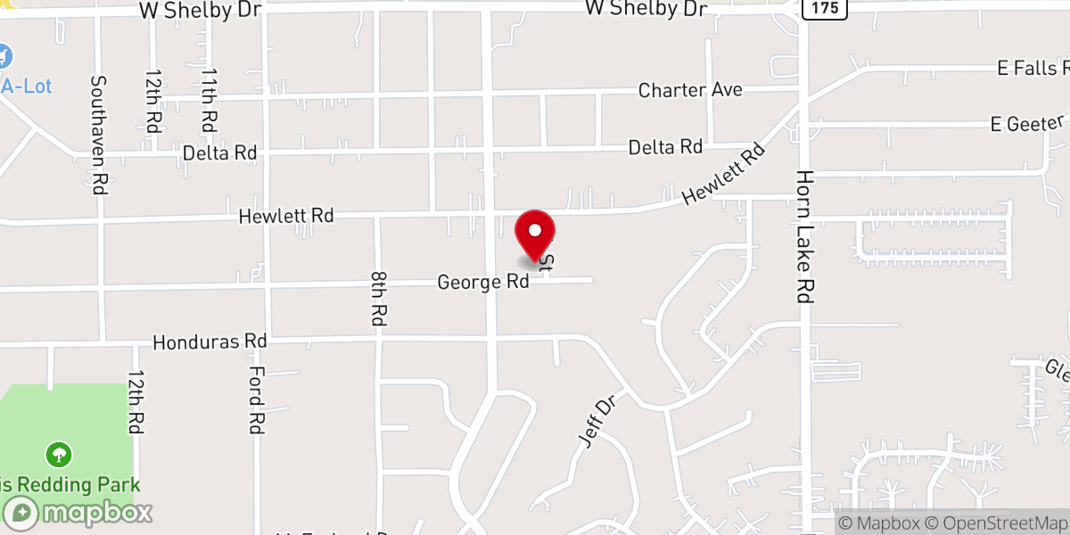 Map showing location of Greater New Bethel Baptist Church