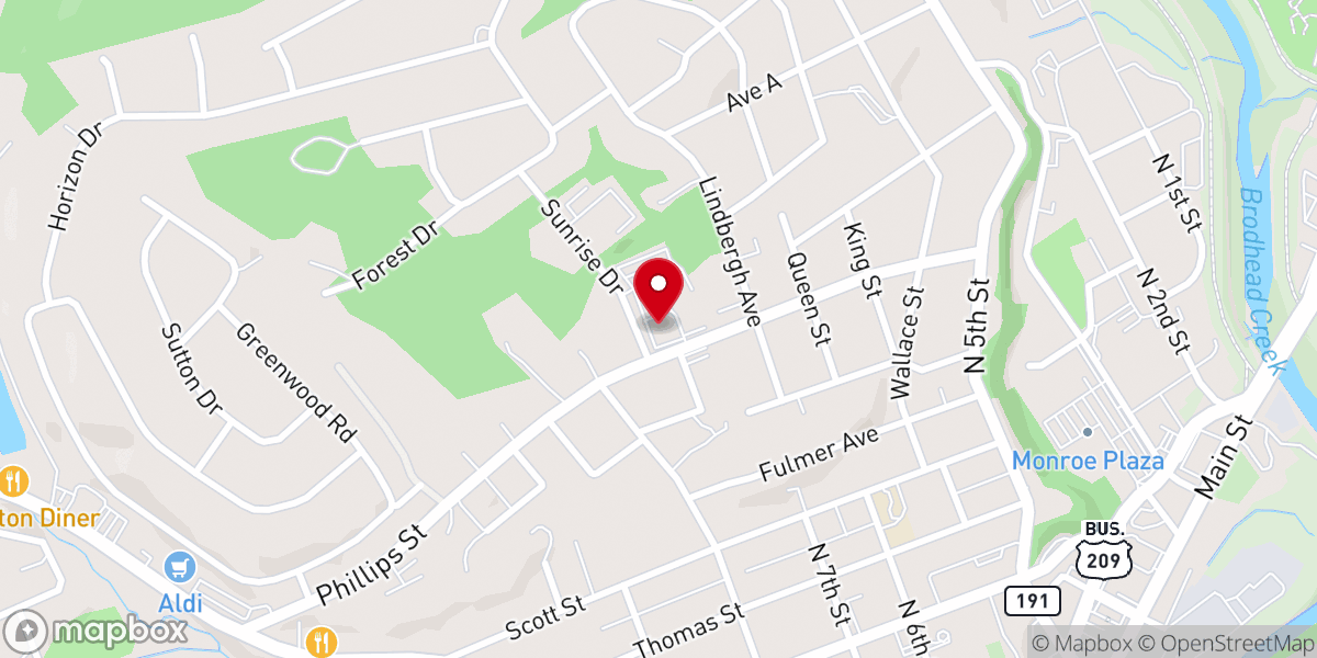 Map showing location of Catholic Charities