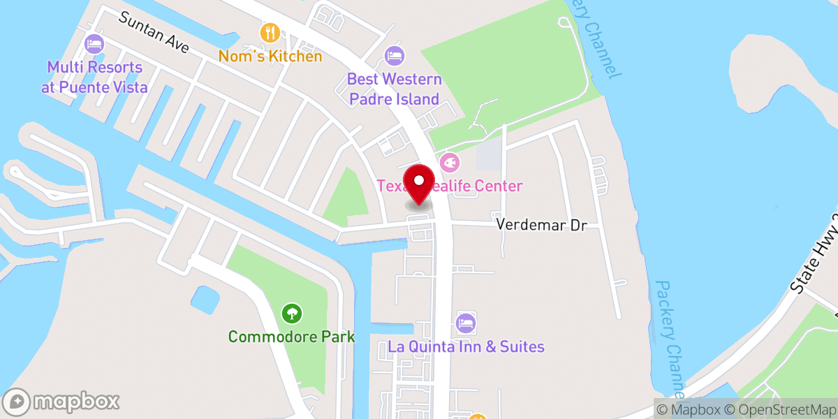 Map showing location of Padre Island Baptist Church
