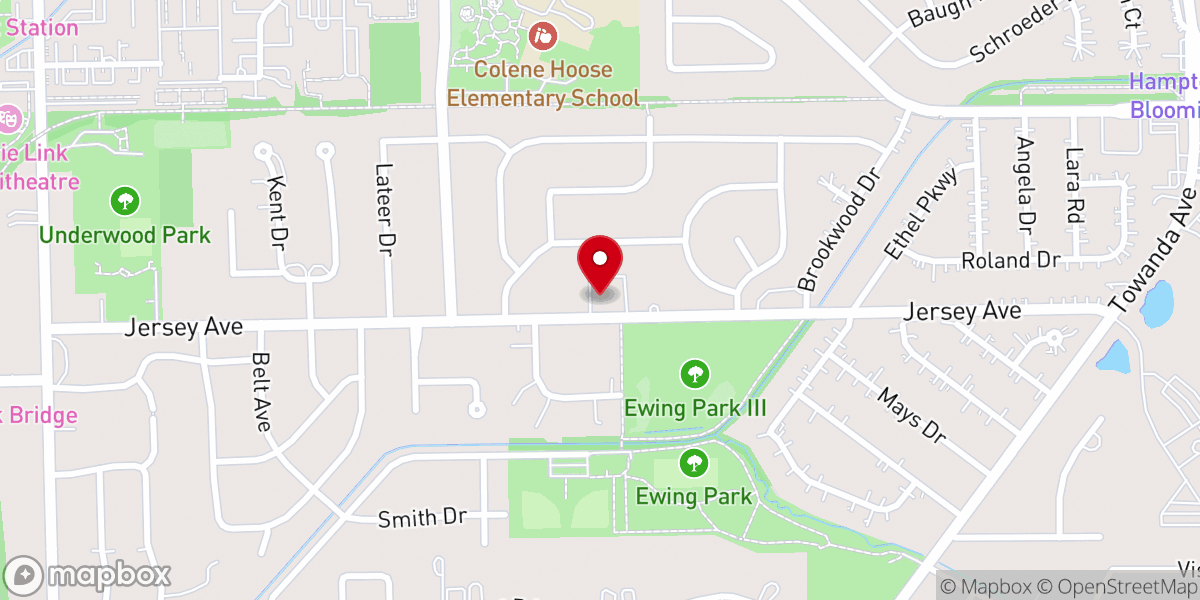 Map showing location of Bible Baptist Church