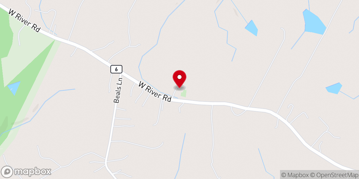 Map showing location of Fox Memorial Baptist Church