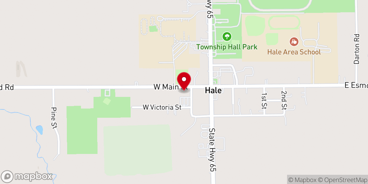 Map showing location of Hale Methodist Church