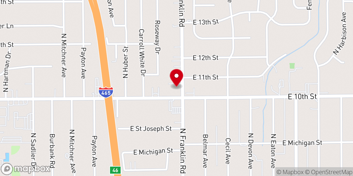 Map showing location of East Tenth Street Church of God
