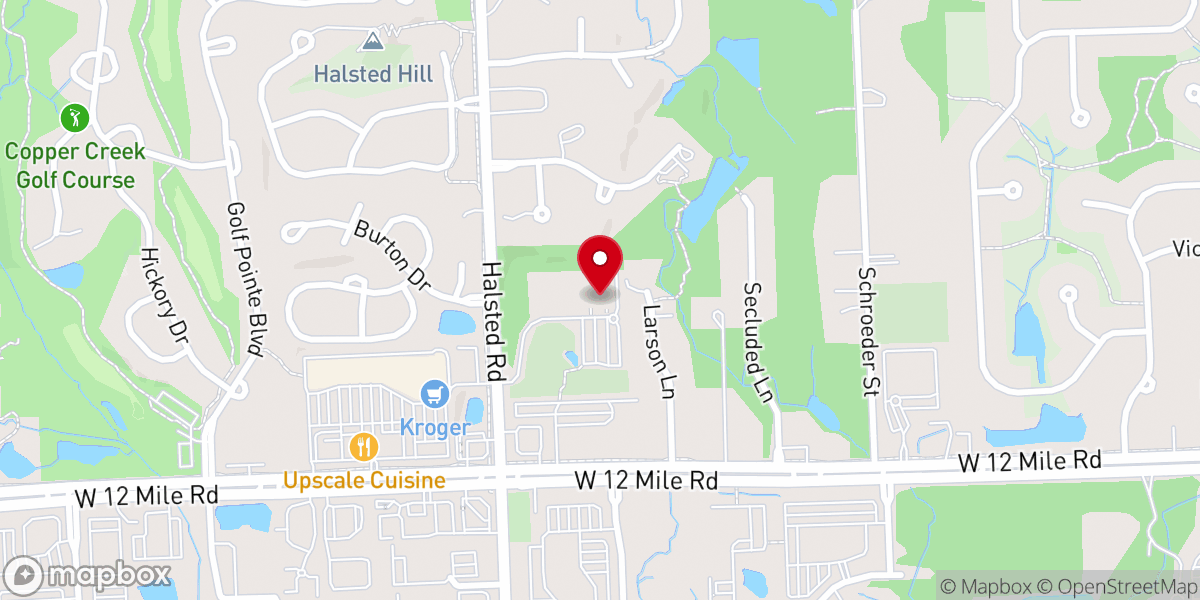 Map showing location of Ward Church Farmington Hills