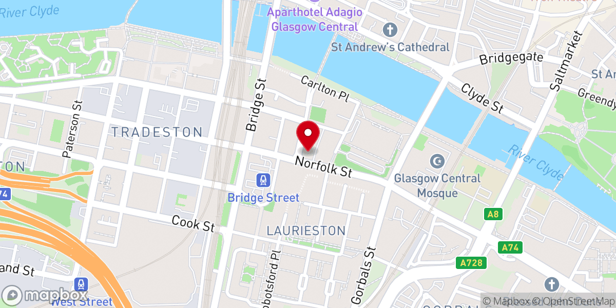 Map showing location of The Salvation Army Homelessness Service