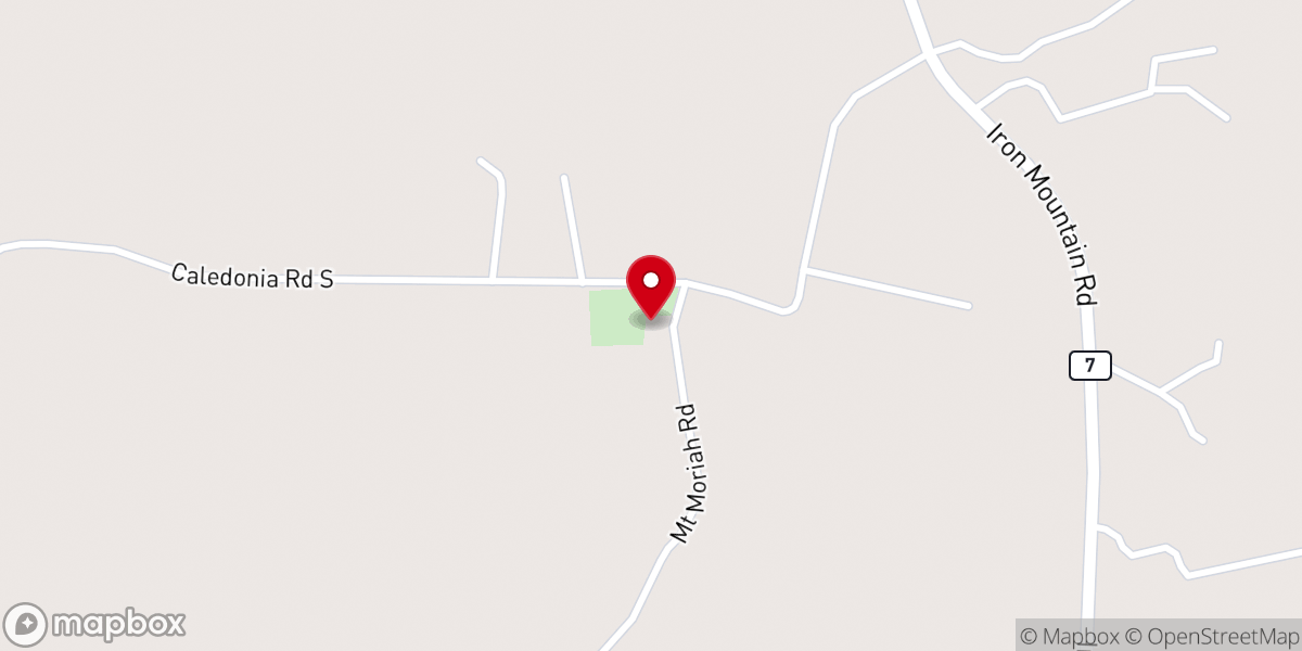 Map showing location of Olive Branch United Methodist Church