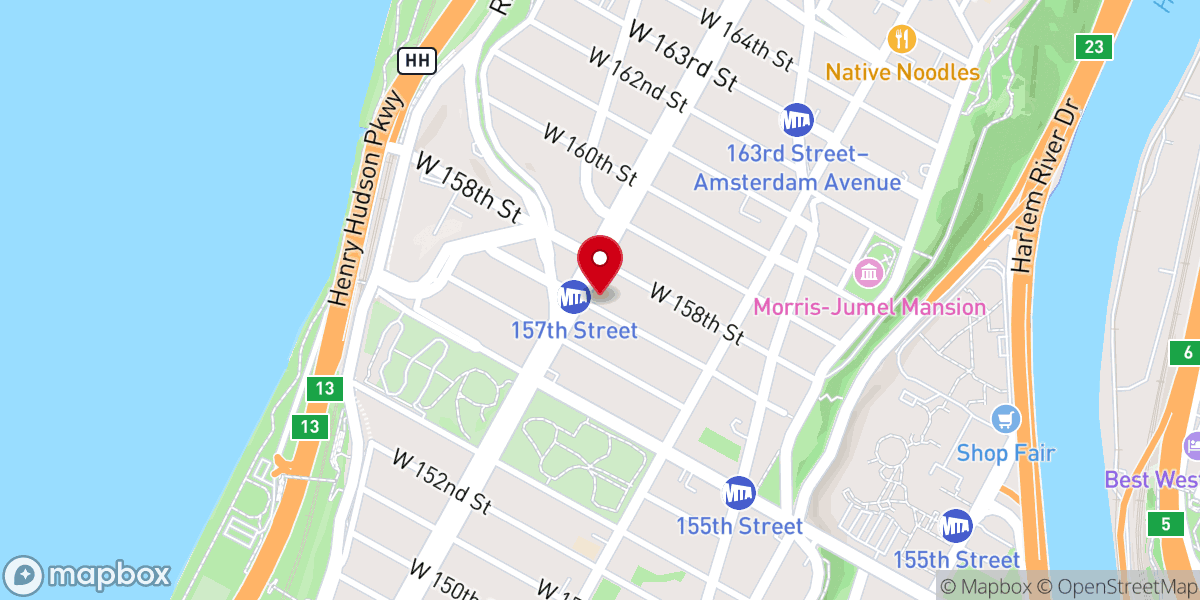 Map showing location of IPUL Manhattan Pentecostal Church