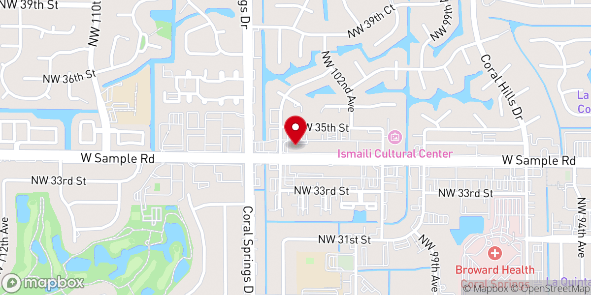 Map showing location of Faith Chapel Coral Springs