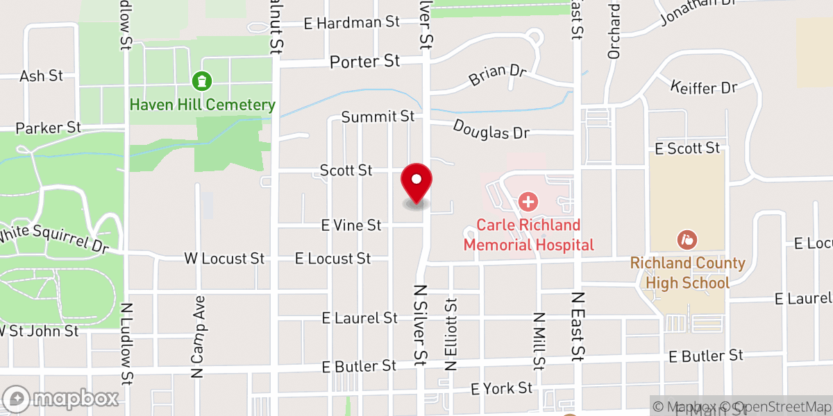Map showing location of Silver Street Pentecostal Church
