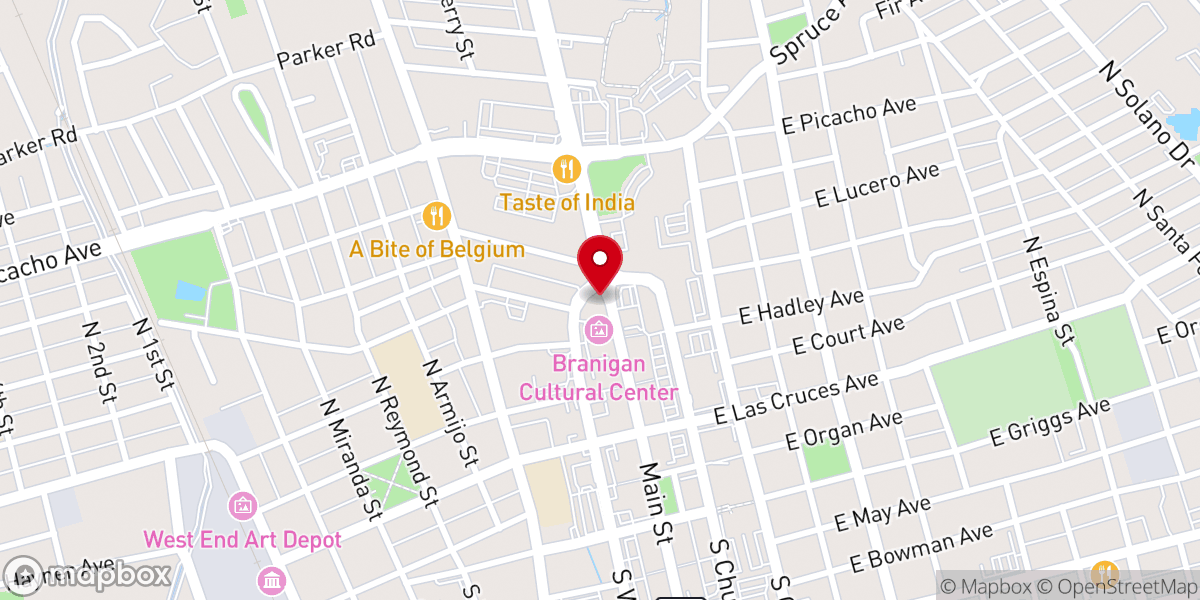 Map showing location of Unity Church of Las Cruces