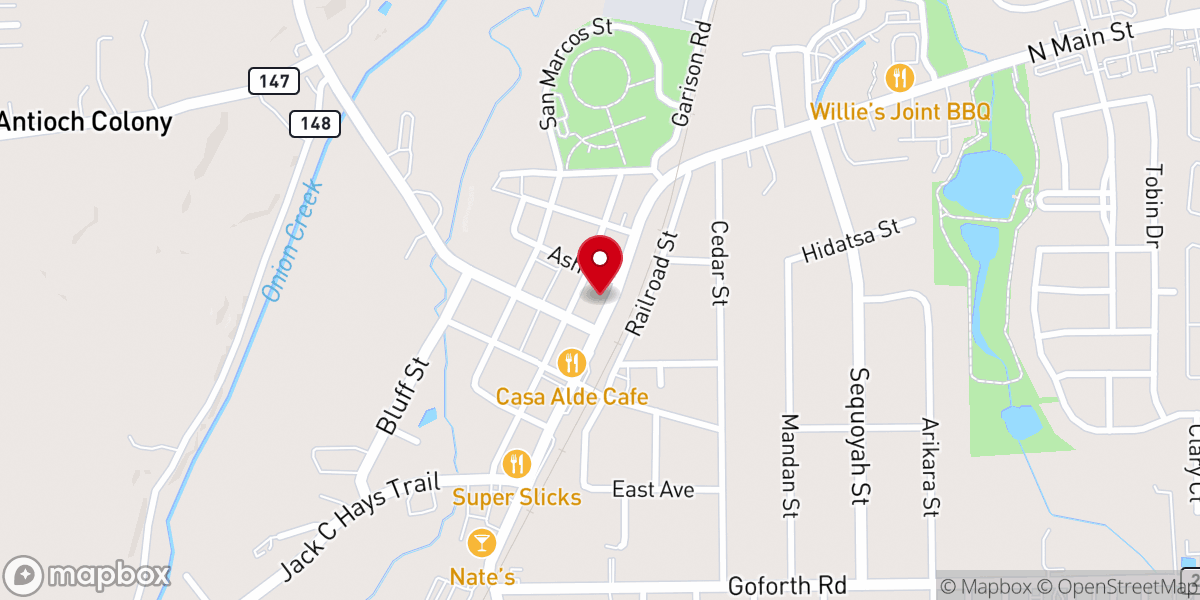 Map showing location of Old Town Buda Antique Mall