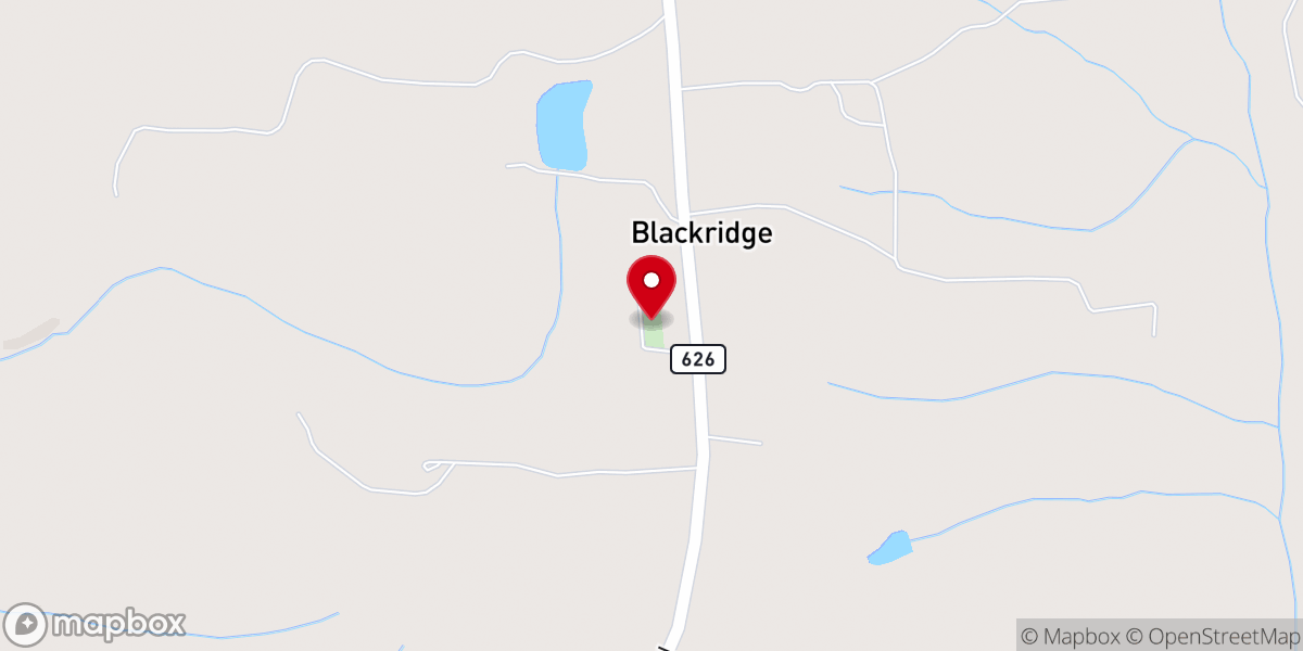 Map showing location of Olive Branch Baptist Church