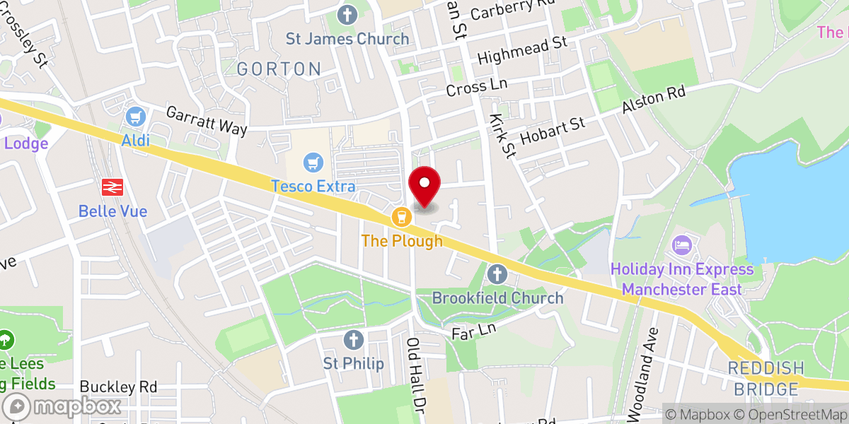 Map showing location of Trinity Baptist Church