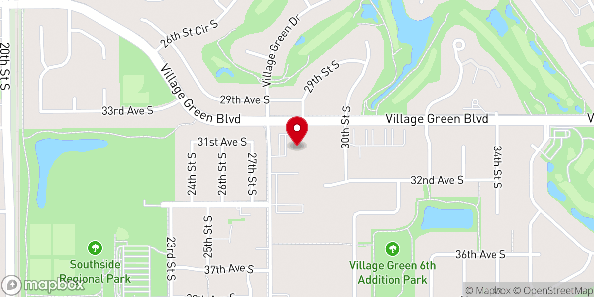 Map showing location of Calvary Church at Village Green