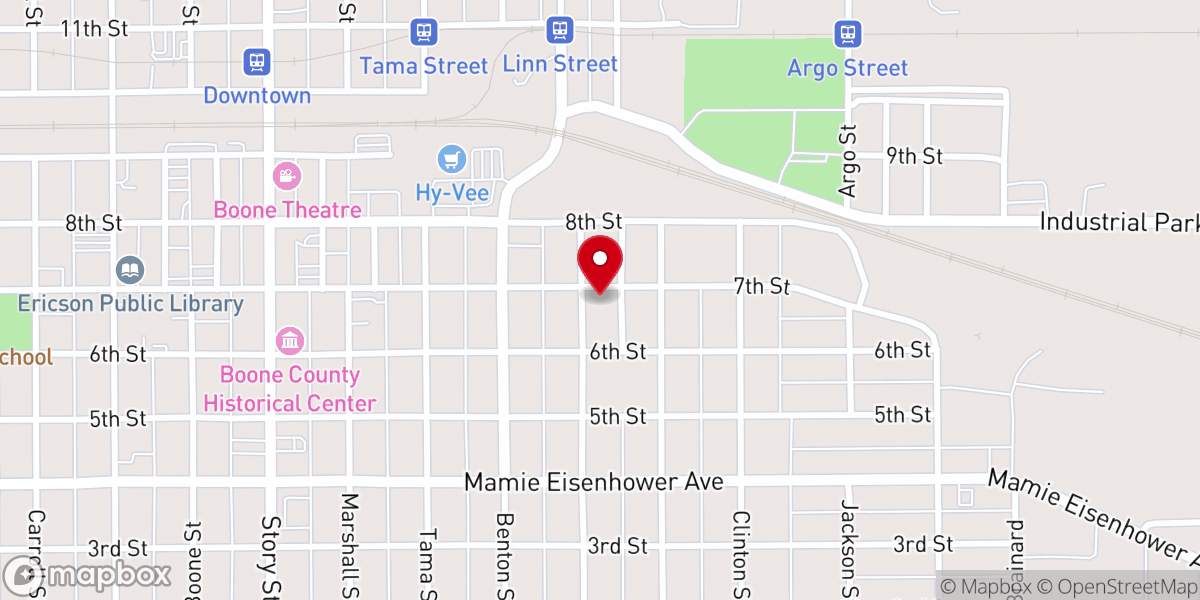 Map showing location of Boone Seventh-day Adventist Church