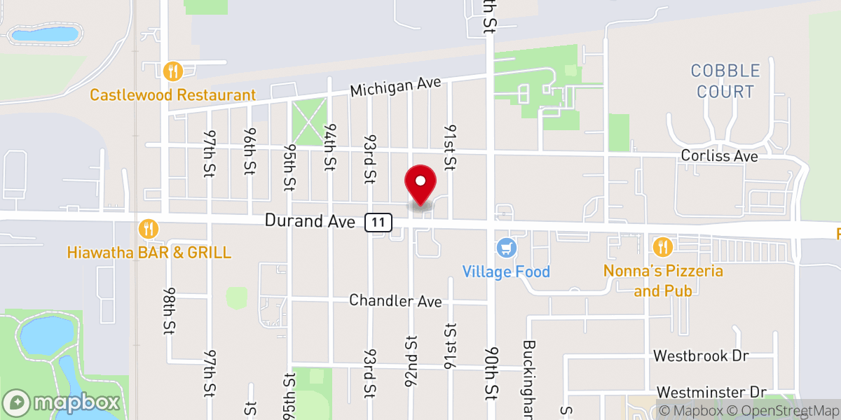 Map showing location of Calvary Baptist Church