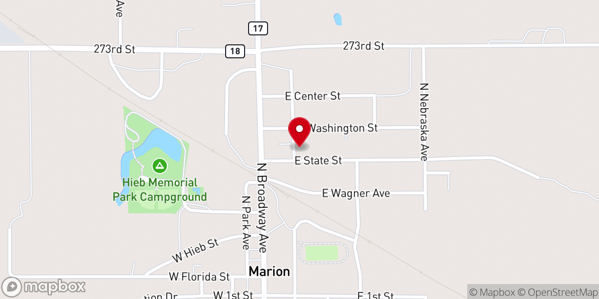 Map showing location of Bethesda Lutheran Church