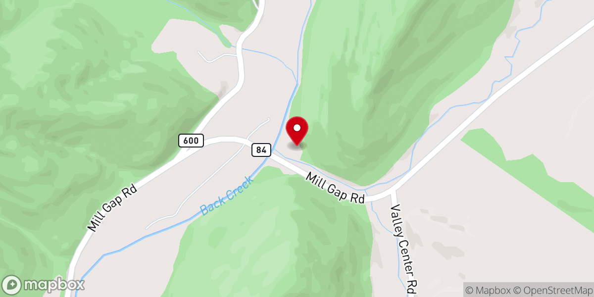 Map showing location of Beulah Presbyterian Church