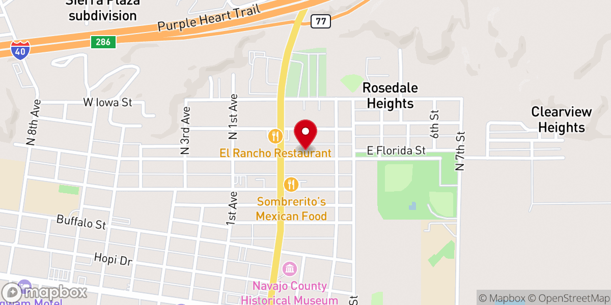 Map showing location of Catholic Charities