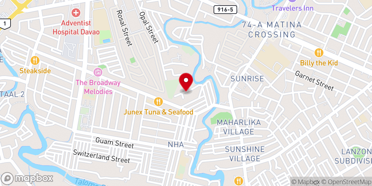 Map showing location of Hanshin Matina Evangelical Church