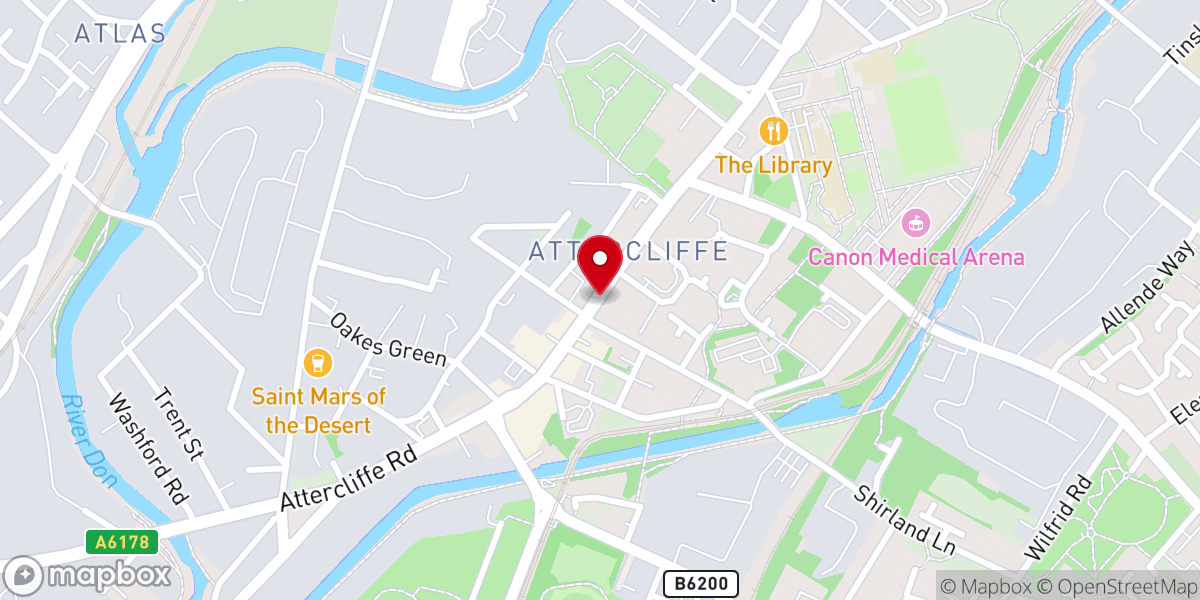 Map showing location of Christ Apostolic Church International , Sheffield Assembly, UK