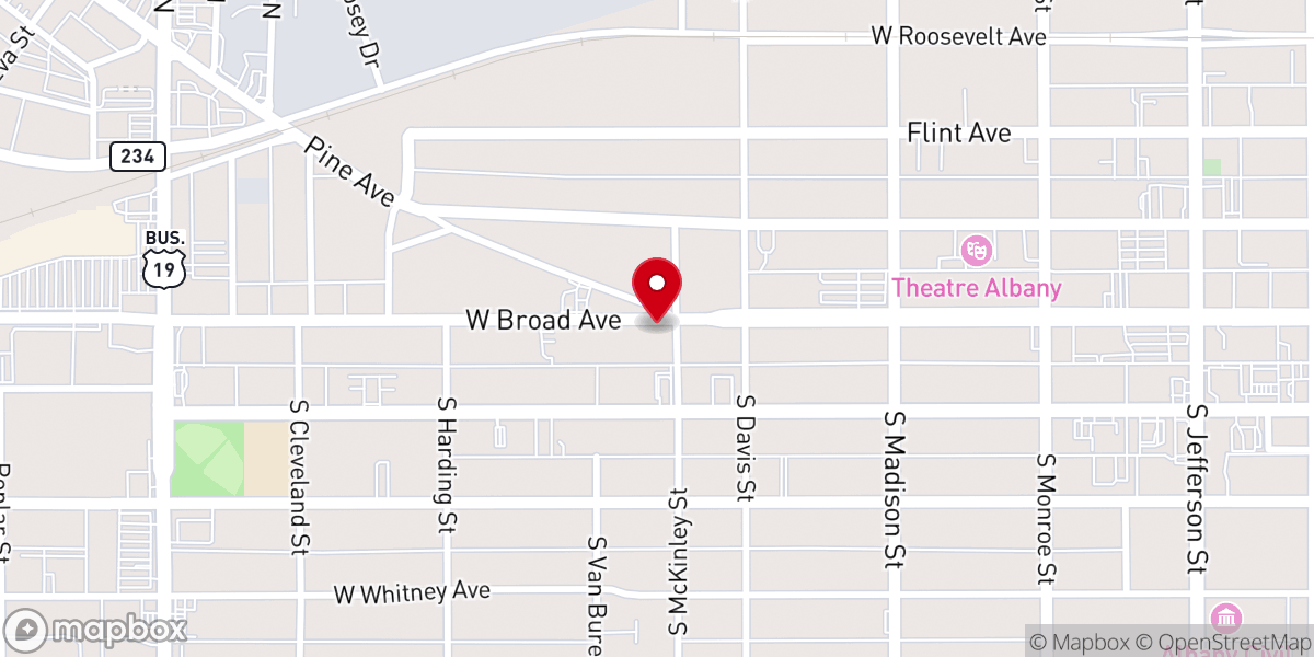 Map showing location of Cathedral of Praise