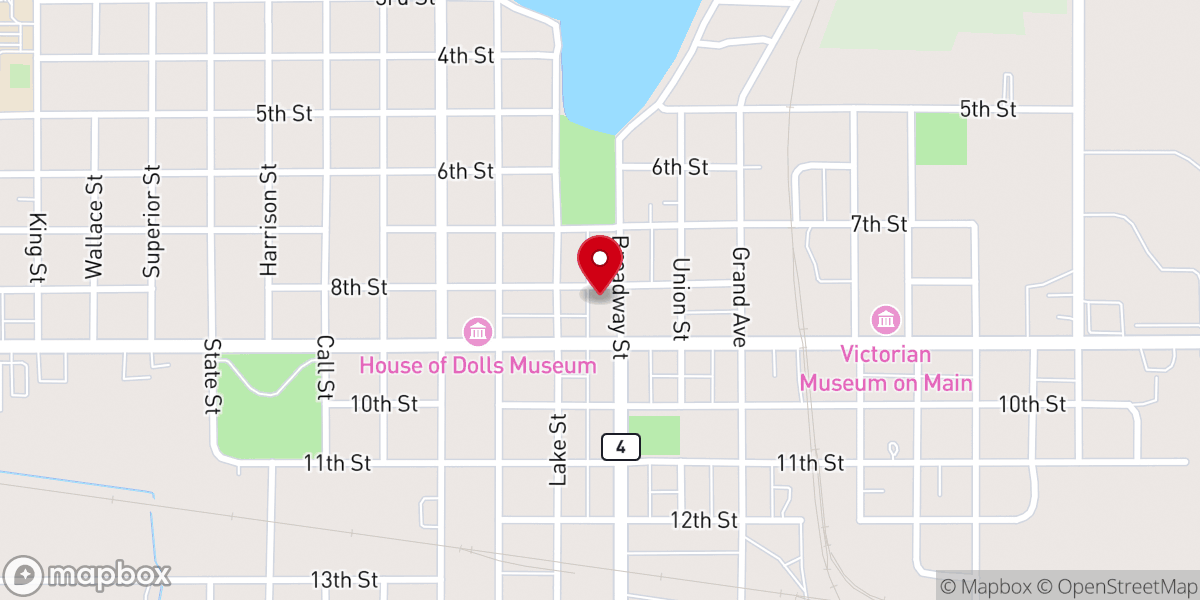 Map showing location of Emmetsburg First United Methodist Church