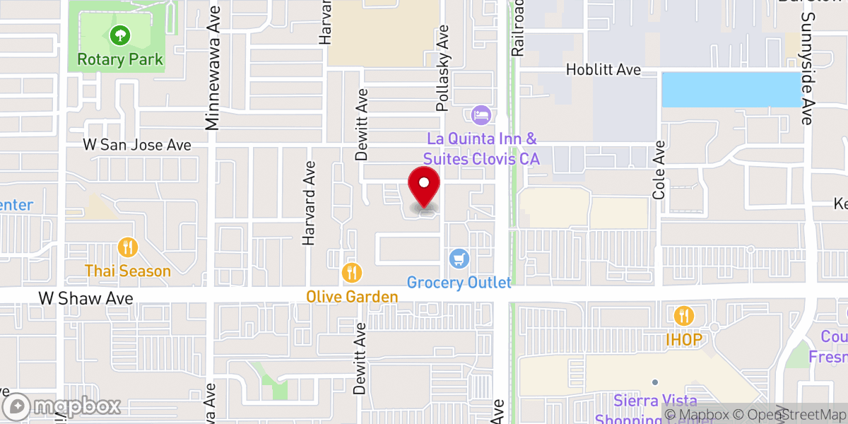 Map showing location of Clovis United Methodist Church