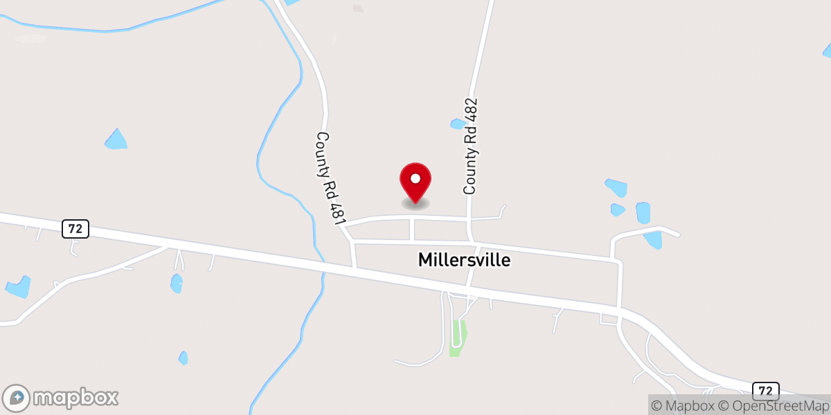 Map showing location of Millersville United Methodist Church