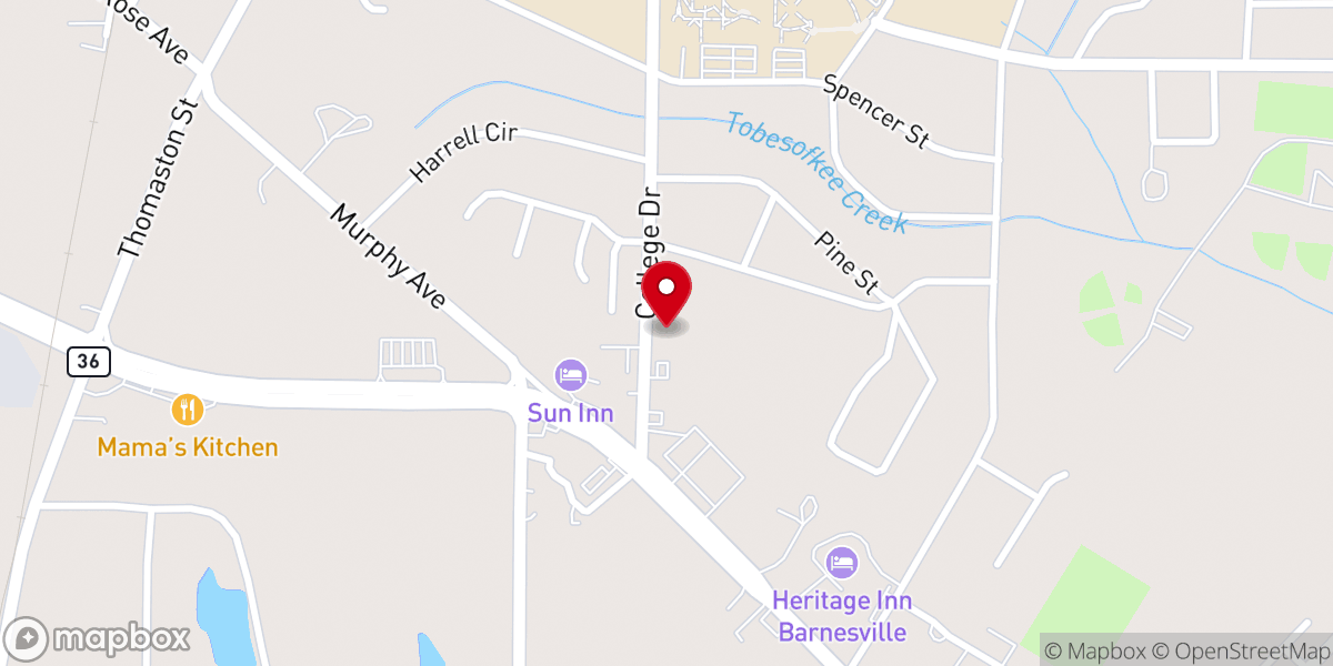 Map showing location of Breedlove Memorial Chapel