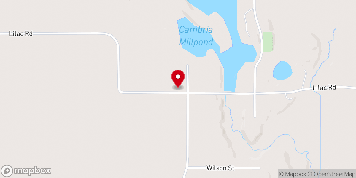 Map showing location of Cambria Baptist Church