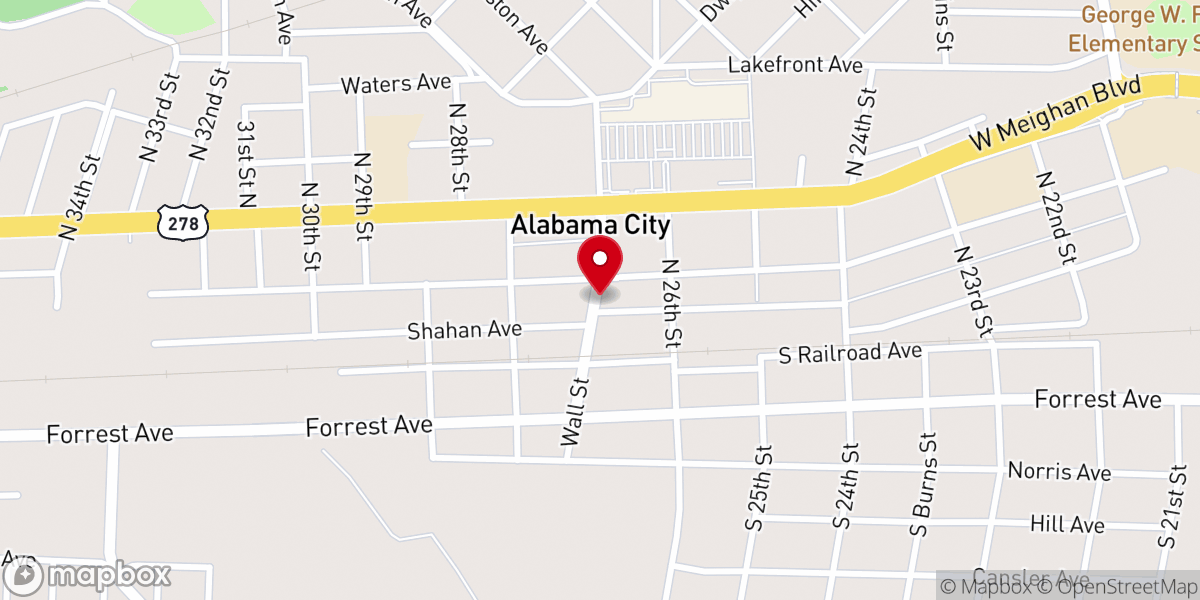 Map showing location of Etowah Baptist Mission Center