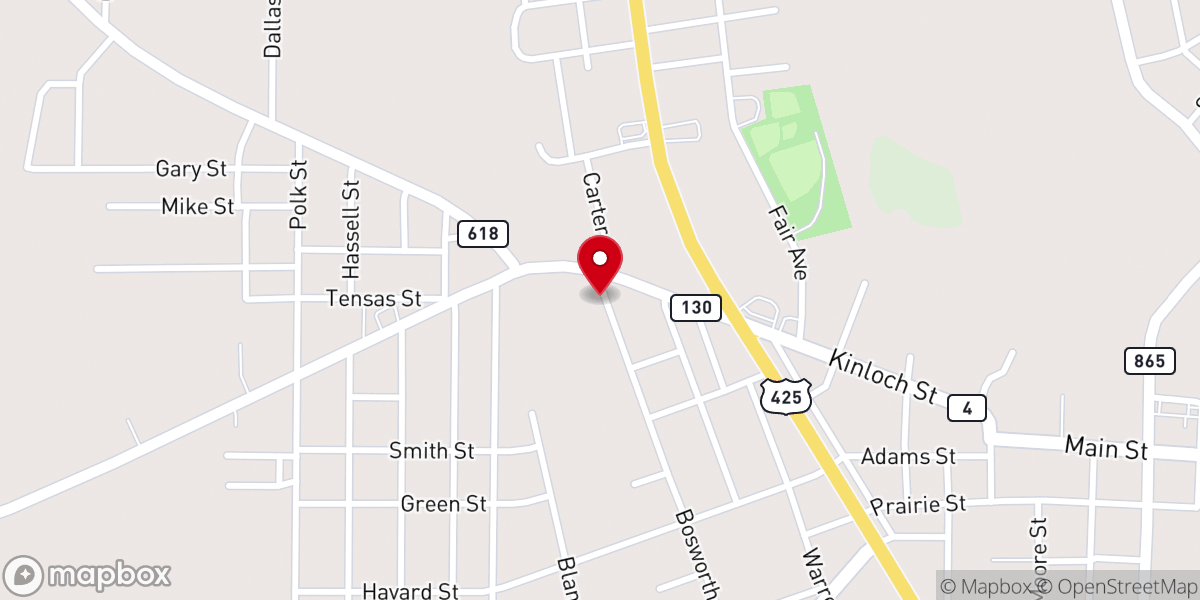 Map showing location of Winnsboro Second Baptist Church