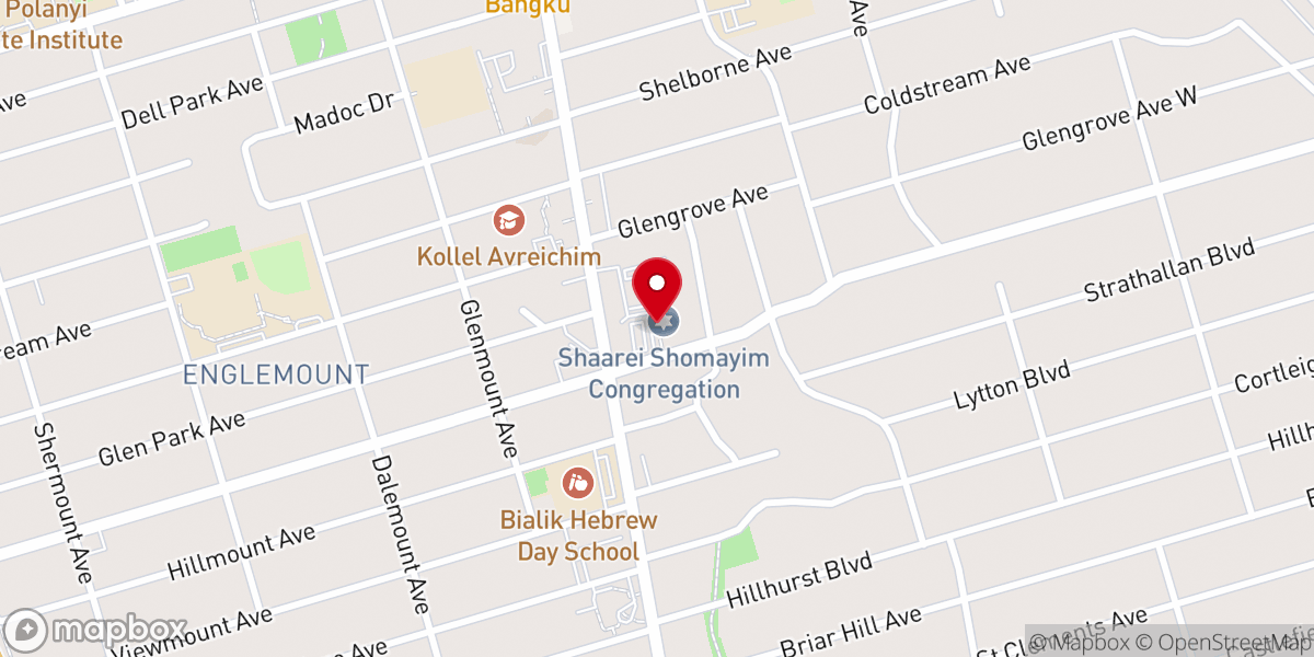 Map showing location of Shaarei Shomayim