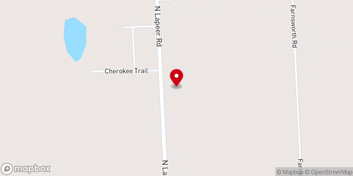 Map showing location of Lapeer Apostolic Church