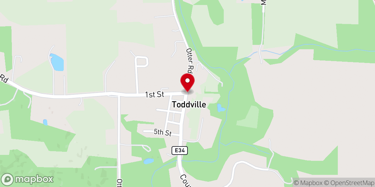 Map showing location of Toddville