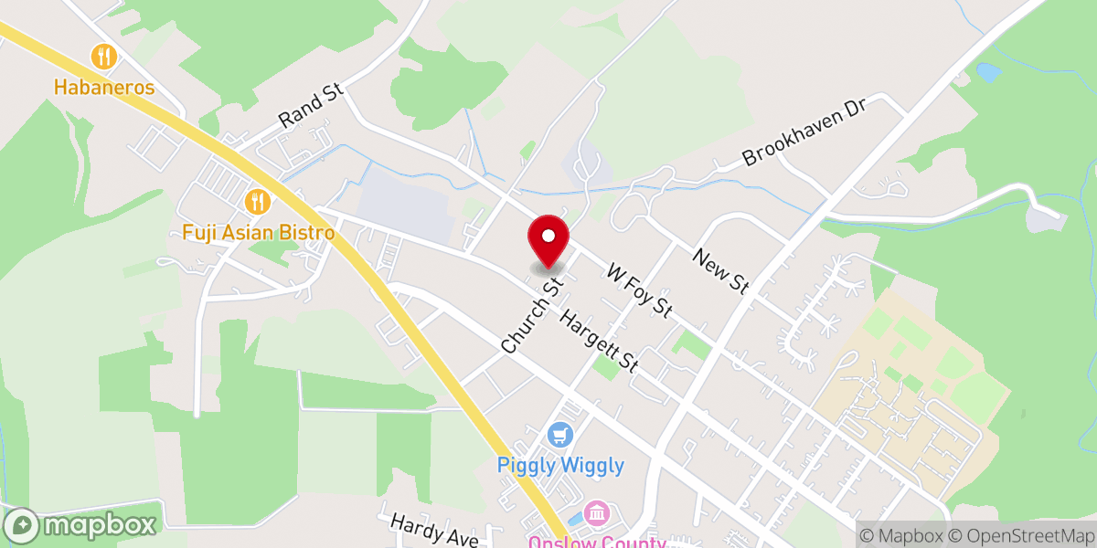Map showing location of First Christian Church of Richlands