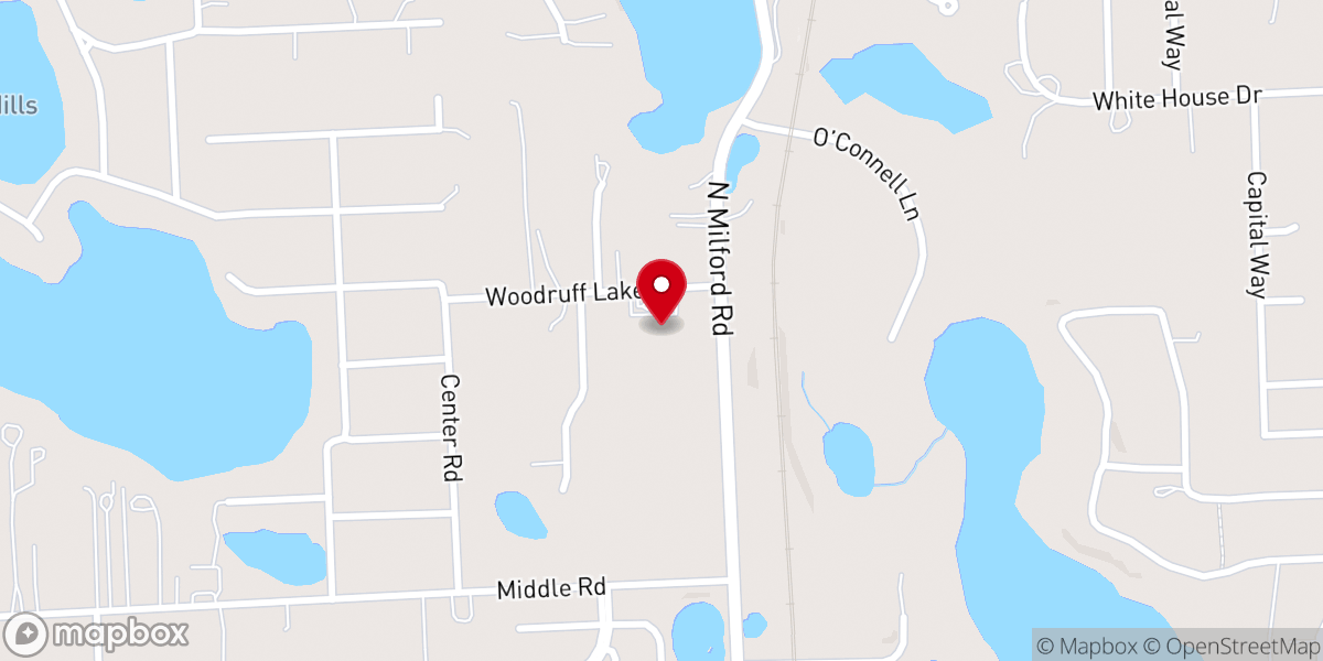 Map showing location of Highland Hills Baptist Church