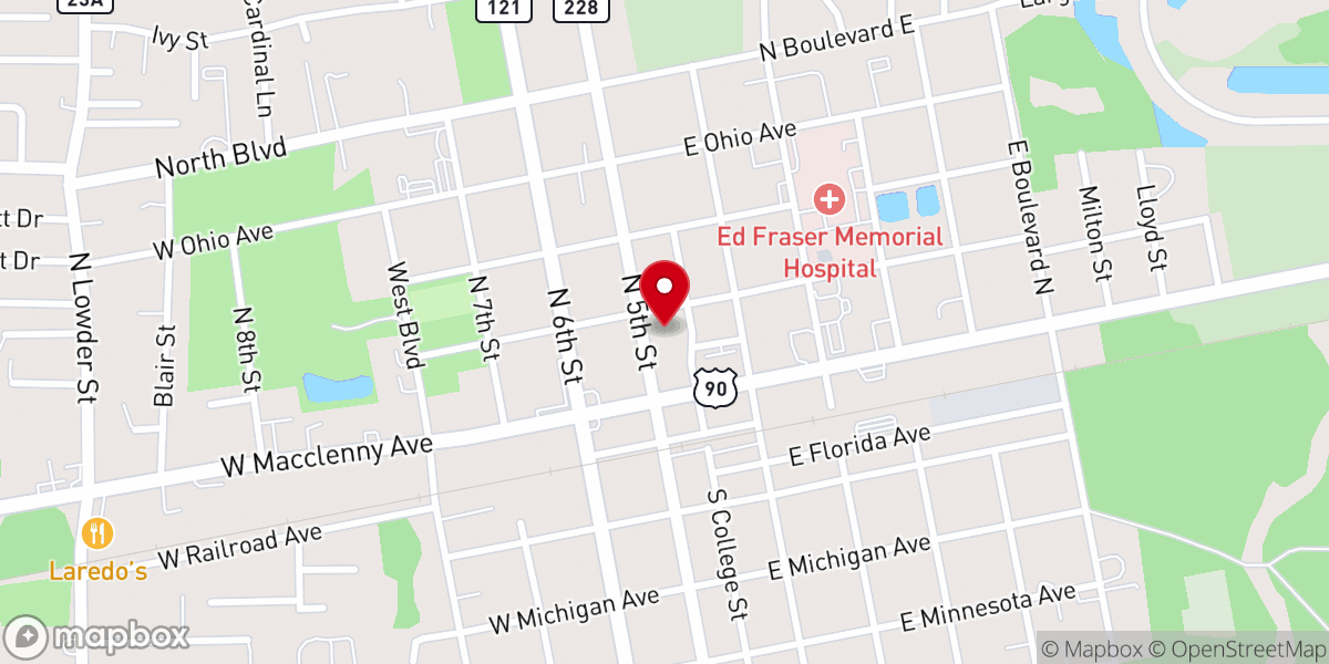 Map showing location of Heritage Church
