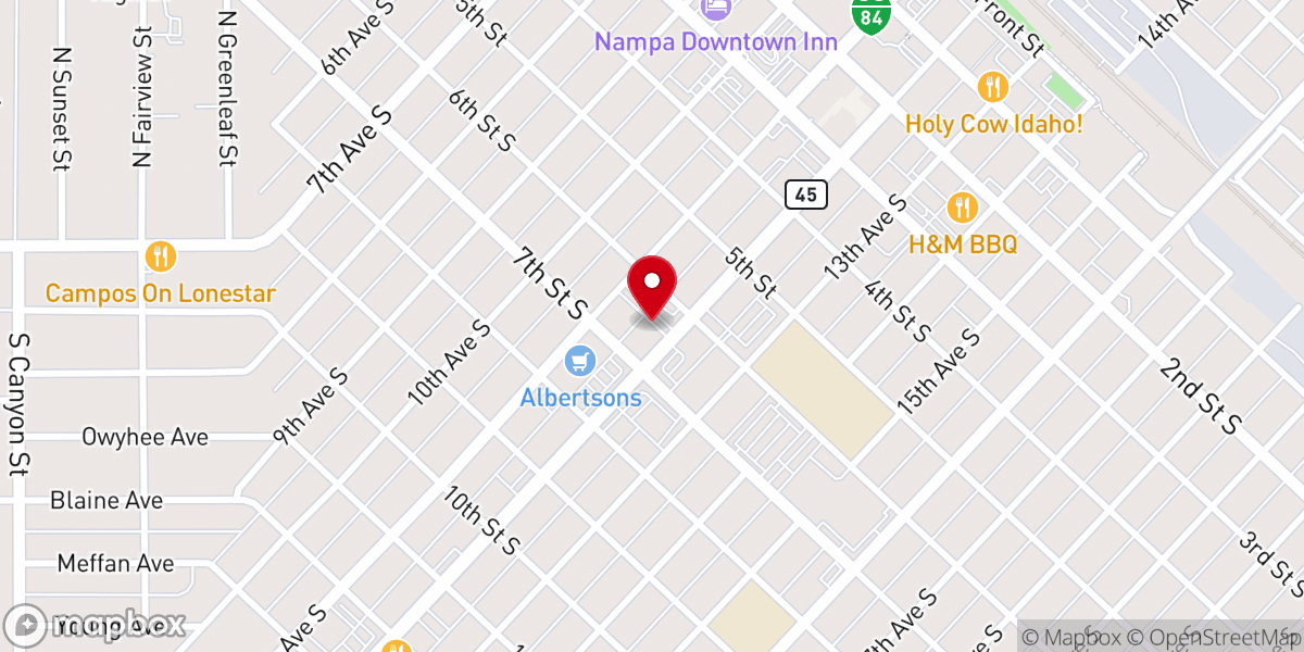 Map showing location of First Christian Church - Nampa
