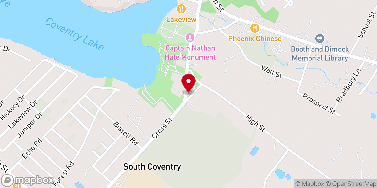 Map showing location of Veterans Memorial Green