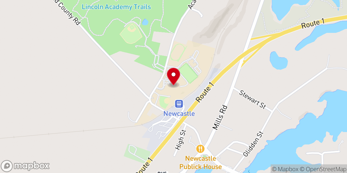 Map showing location of Lincoln Academy