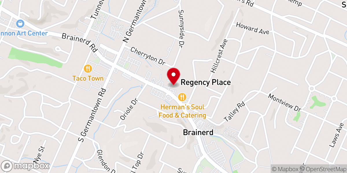 Map showing location of Destiny Church of Chattanooga