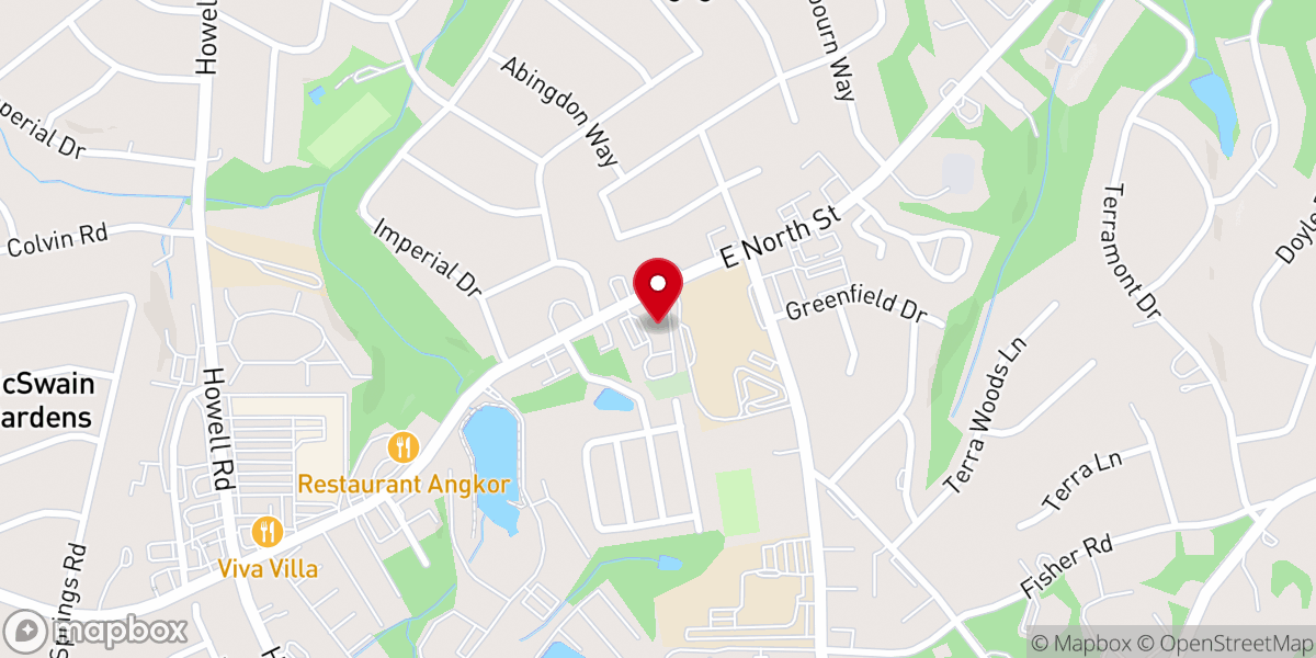 Map showing location of East North Church