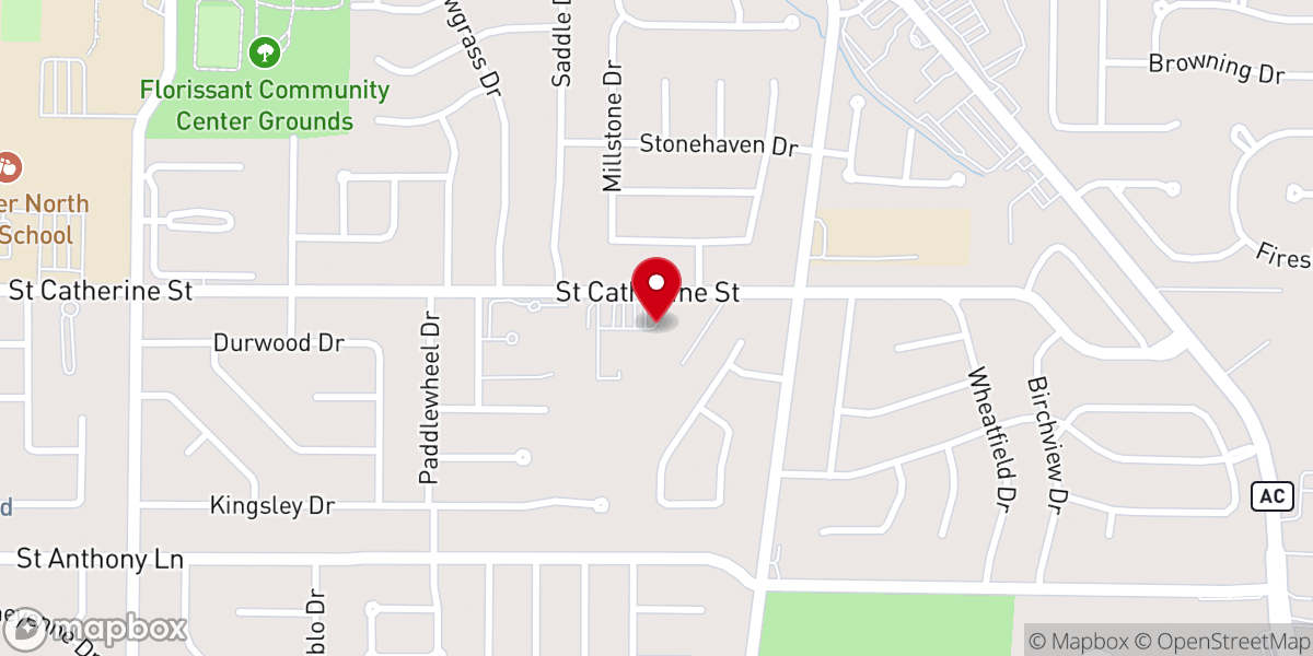 Map showing location of St. Thomas the Apostle Complex/St. Rose of Sacred Heart Parish