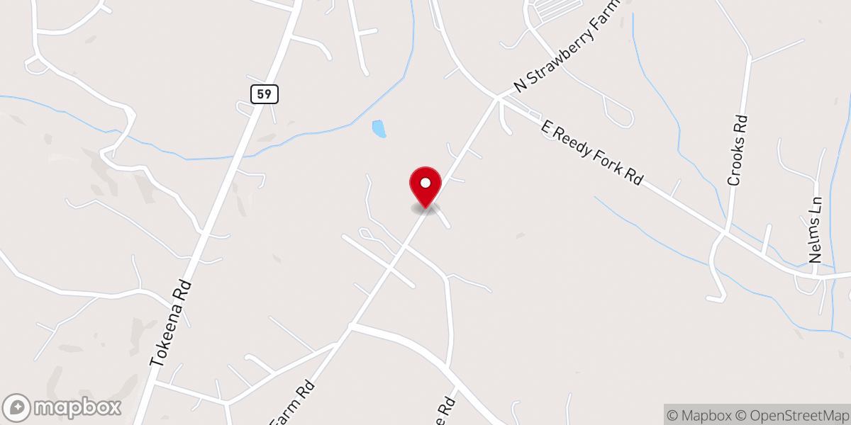 Map showing location of Richland Baptist Church seneca, SC