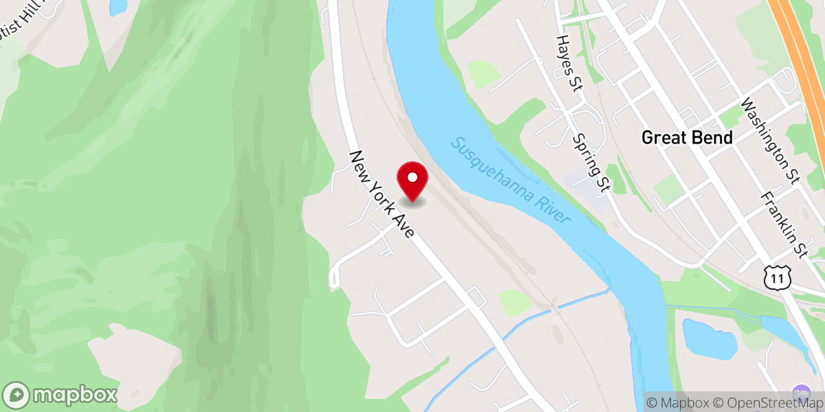 Map showing location of Bridgewater Church Hallstead