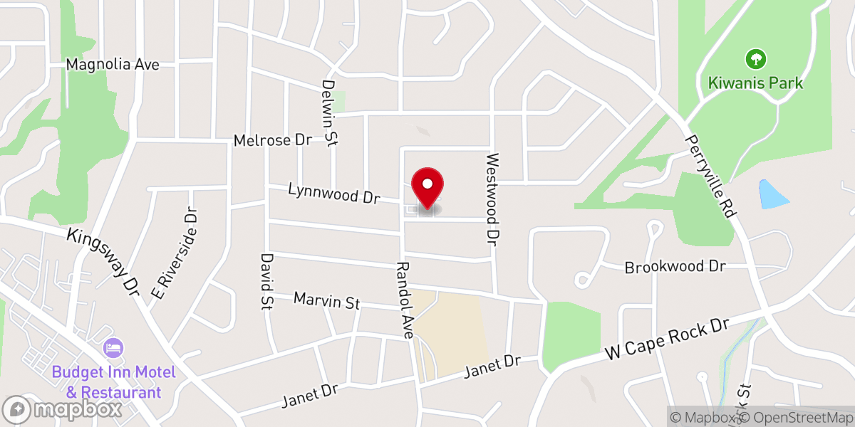 Map showing location of Bethany Baptist Church Cape Girardeau, Missouri