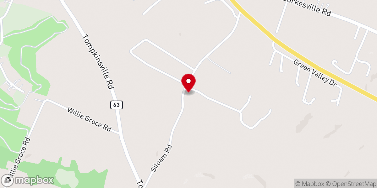 Map showing location of Siloan Church